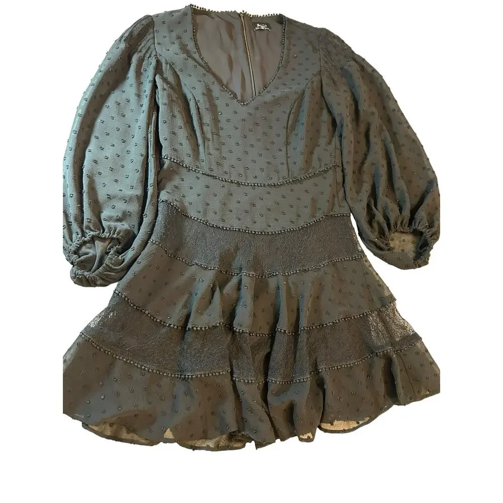 Bardot Black Mae Lace Dress - Size 6